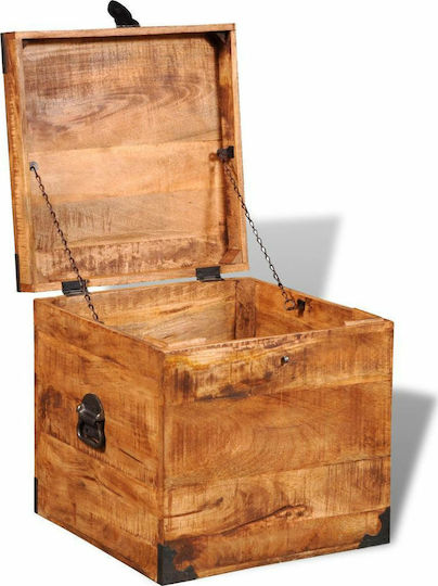 vidaXL Wooden Decorative Trunk Brown 46x46x46cm