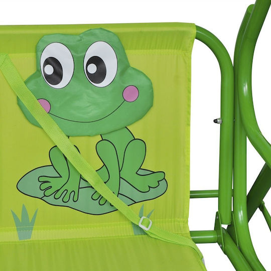 vidaXL Metal Double with Seatbelt Swing Set with Stand Frog 110x75x110cm Green