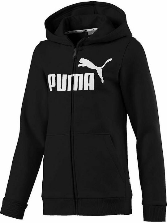 Puma Cardigan pentru copii Cardigan pentru copii Hanorace cu glugă Negru