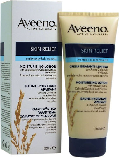 Aveeno Skin Relief Menthol Ενυδατική Lotion Ανάπλασης για Ξηρές/Πολύ Ξηρές & Ευαίσθητες Επιδερμίδες 200ml