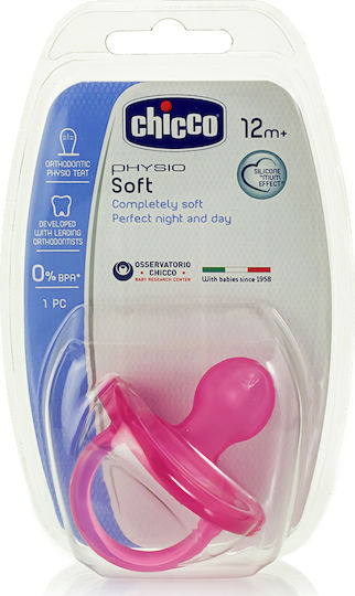 Chicco 02713-10 Orthodontic Pacifier Silicone with Case Pink for 12+ months