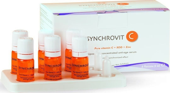 Synchroline Ενυδατικό & Αντιγηραντικό Serum Προσώπου με Βιταμίνη C για Λάμψη & Πανάδες 6x5ml