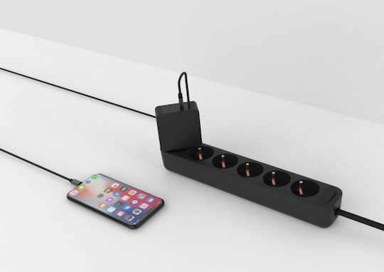 Green Cell USB-C Port Charger with USB-C Cable 60W Power Delivery Black (CHAR09)