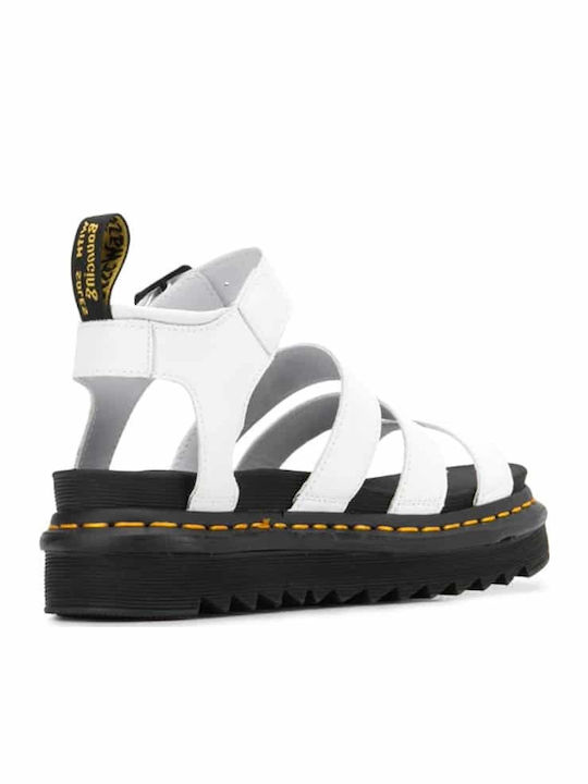 Vegan Blaire Women's Flat Sandals with Strap Flatforms in White Color