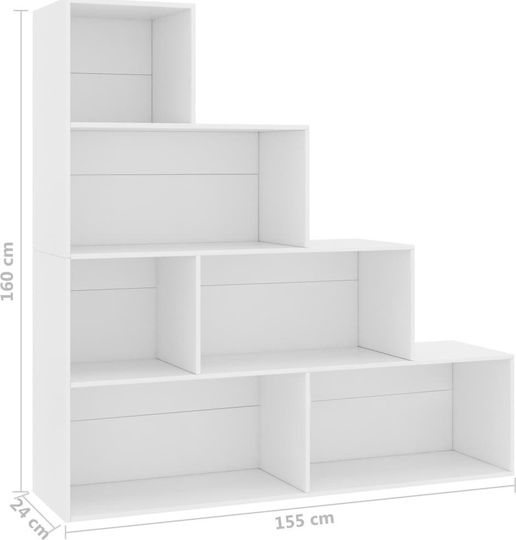 Βιβλιοθήκη Λευκή 155x24x160εκ.