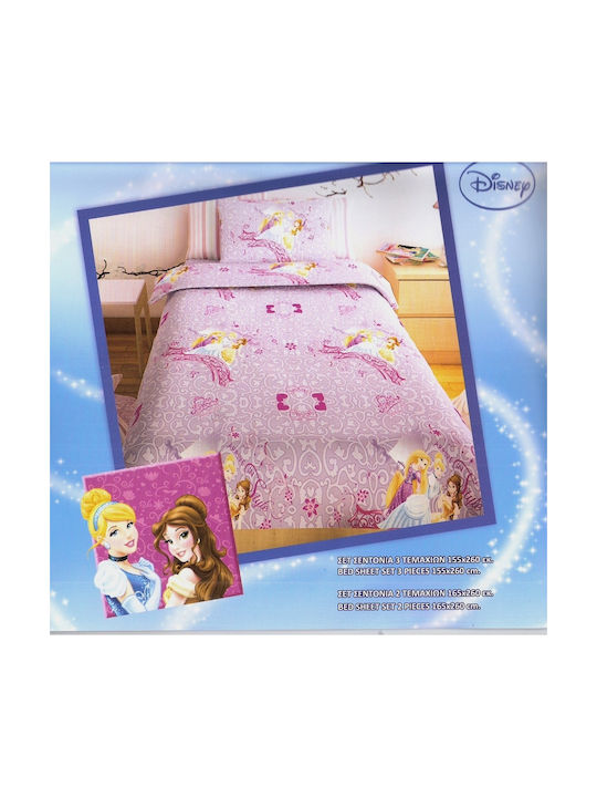 Disney Sheet Set Single Cotton Princess Lilac 2pcs Lilac 160x250cm 2pcs