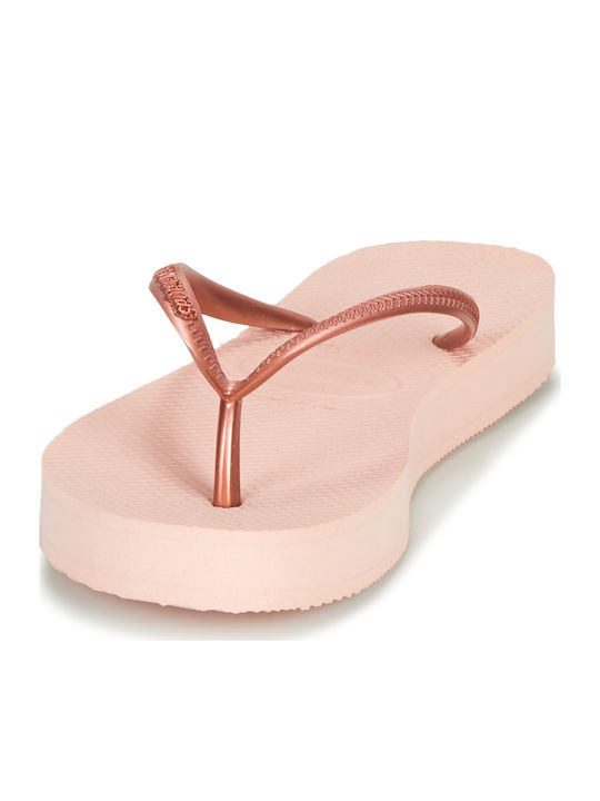 Slim Flatform Women's Flip Flops in Pink Color