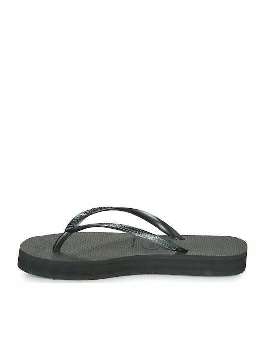 Slim Flatform Джапанки в Черен Цвят