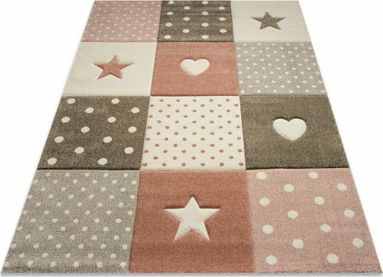 Tzikas Carpets 20339-755 Kinder Teppich Herzen Rosa 133x190cm Dicke 13mm