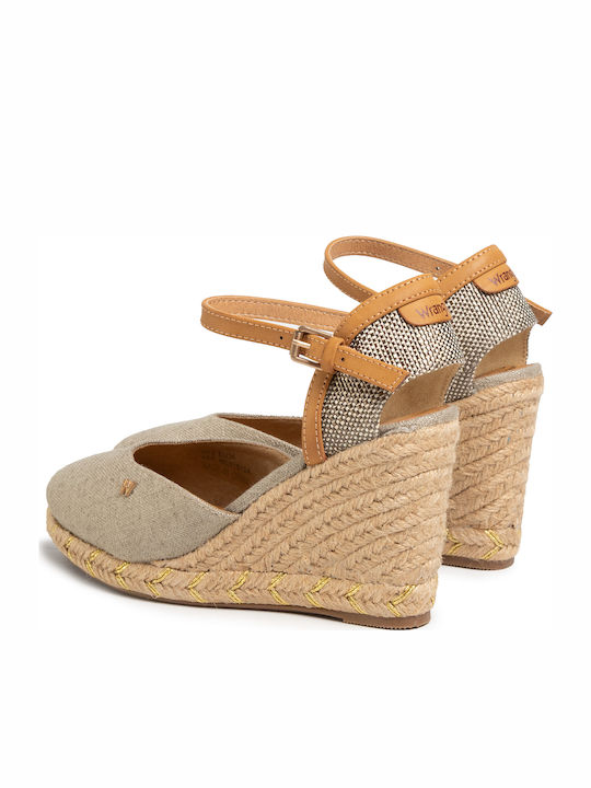 Wrangler Brava Rope Women's Fabric Platform Espadrilles Beige