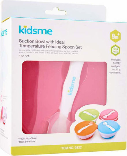 Kidsme Σετ Μπωλ-Κουτάλι 6m+ Ροζ 2τμχ