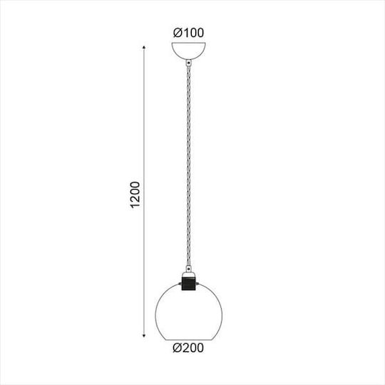 Aca Pythia Κρεμαστό Φωτιστικό Ροζ Χρυσό με Ντουί E27 20εκ.