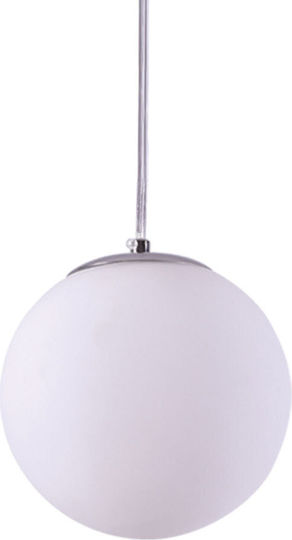 Home Lighting Alessia Pendant Light White Ball with Socket E27 30cm
