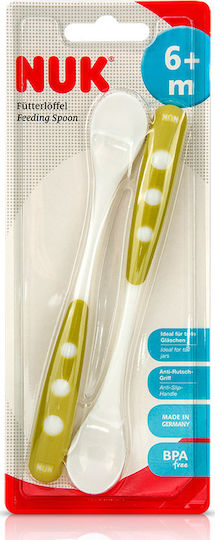 Nuk Baby Set with Spoons Easy Learning made of Plastic for 6+ months Green 2pcs