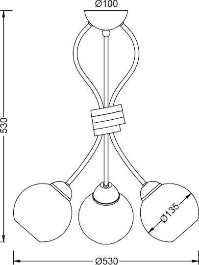 Aca Foyer Pendant Light Gold Bell with Socket E27 48.5x53cm