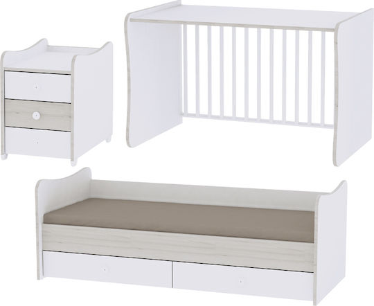 Lorelli Pătuț Bebeluși Multifuncțional Maxi Plus Alb și Cappuccino pentru Saltea 62x110cm