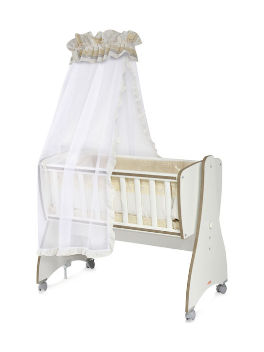 Lorelli Cradle First Dreams with Side Opening and Wheels White Coffee