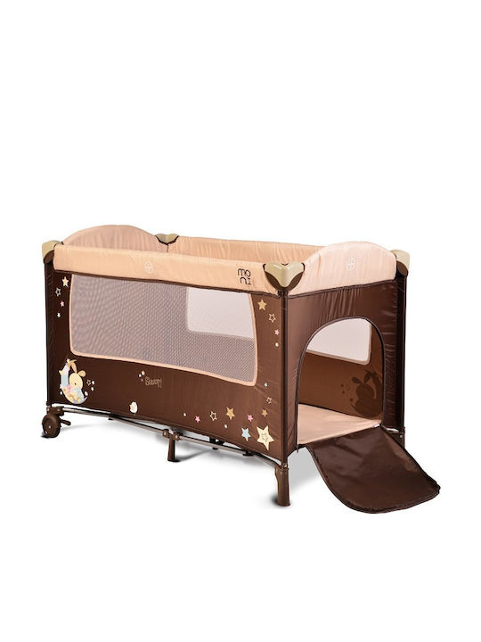 Moni Sleepy Playpen 2 Levels with Changing Table & Mattress Beige 120x60cm
