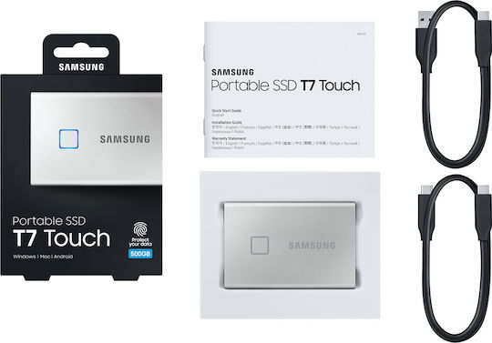 Samsung Portable SSD T7 Touch USB-C / USB 3.2 500GB Silver