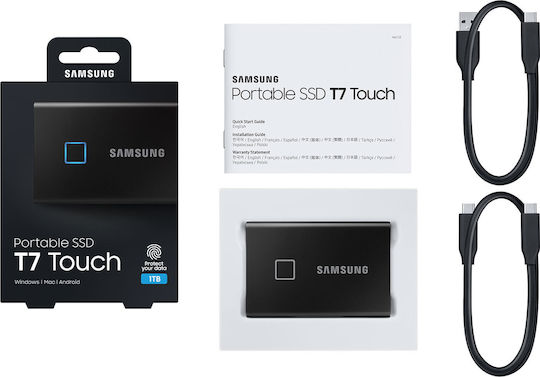 Samsung Portable SSD T7 Touch USB-C / USB 3.2 1TB 2.5" Черен