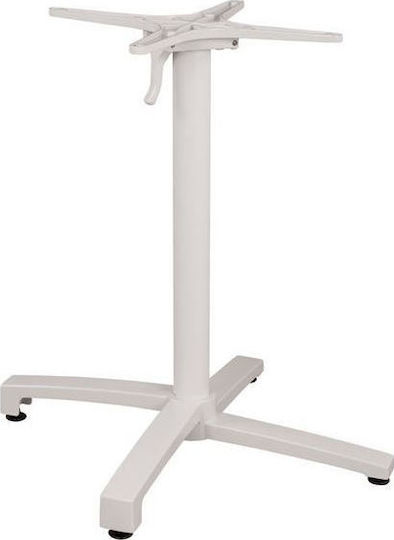 HomeMarkt Pliabilă Stand de masă din Metal cu Regulator în Culoare Alb 69x69x92cm