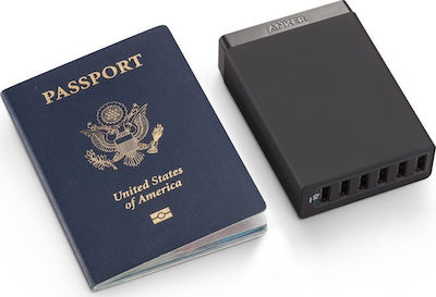 Anker Βάση Φόρτισης με 6 Θύρες USB-A 60W σε Μαύρο χρώμα (PowerPort 6)