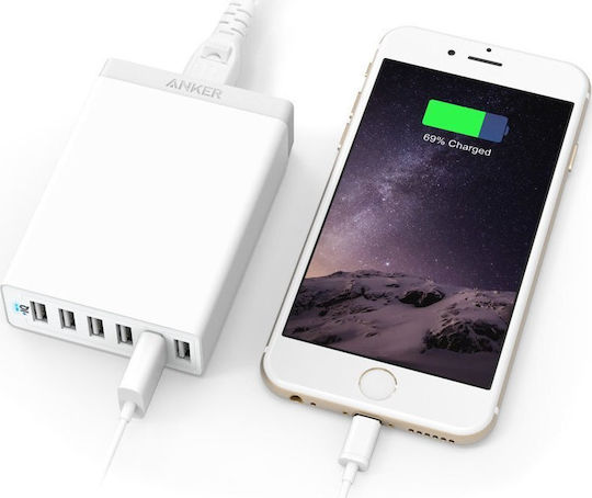 Anker Charging Stand with 6 USB-A Ports 60W in Black color (PowerPort 6)
