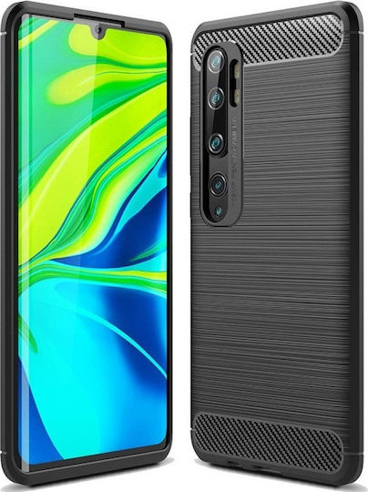 Hurtel Carbon Back Cover Σιλικόνης Μαύρο (Xiaomi Mi Note 10/10 Pro)