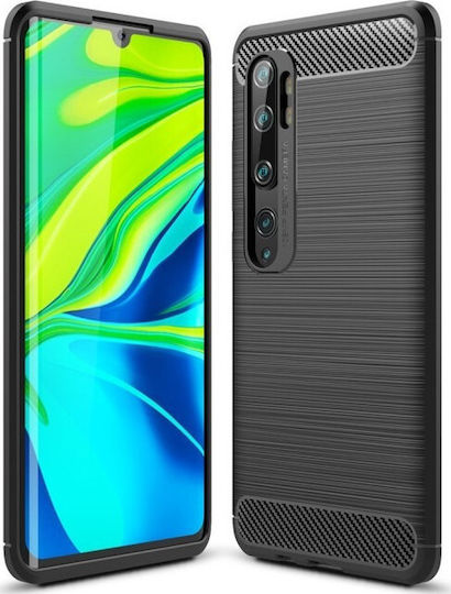 Hurtel Carbon Back Cover Σιλικόνης Μαύρο (Xiaomi Mi Note 10/10 Pro)