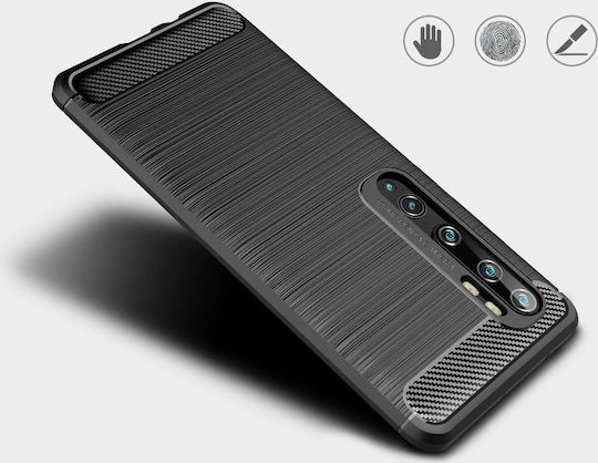 Hurtel Carbon Back Cover Σιλικόνης Μαύρο (Xiaomi Mi Note 10/10 Pro)