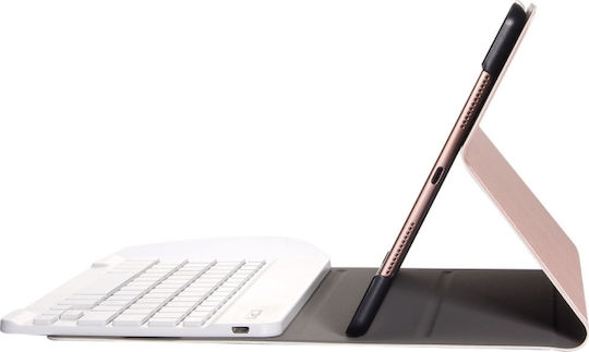 Bluetooth Flip Cover Leather With Keyboard In English US Rose Gold (iPad 2017/2018 9.7")