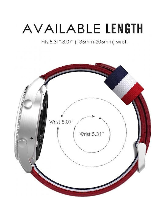 Tech-Protect Welling Strap Fabric Navy/Red (Galaxy Watch (46mm) / Gear S3)