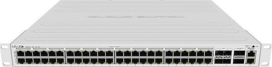 MikroTik CRS354-48P-4S+2Q+RM Managed L2 PoE+ Switch with 48 Gigabit (1Gbps) Ethernet Ports and 4 SFP Ports