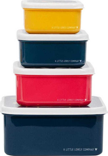 A Little Lovely Company Plastic Kids' Lunch Set Blue