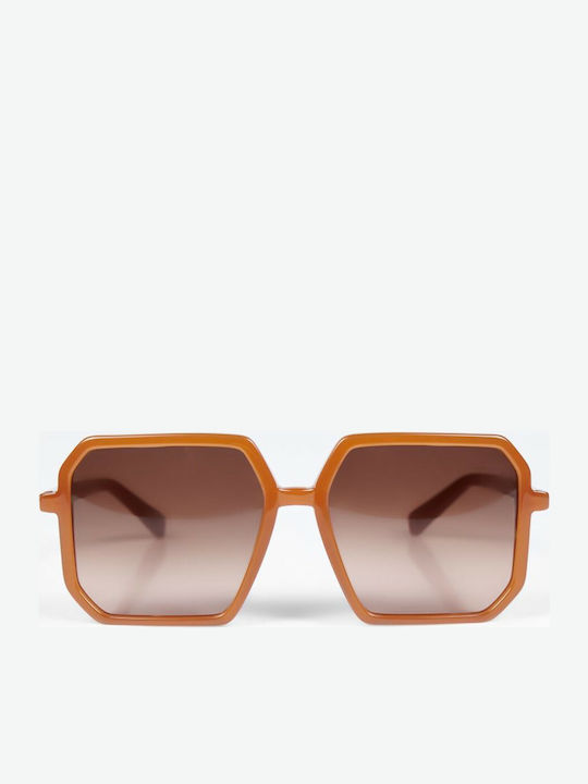 Zeus & Dione Pandora Women's Sunglasses with Orange Plastic Frame and Orange Gradient Lens