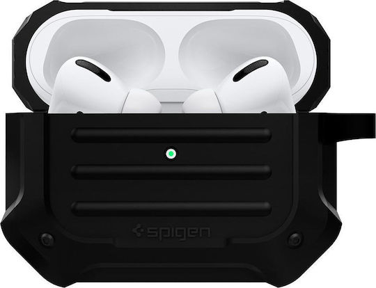 Spigen Tough Armor Hülle Silikon mit Haken in Schwarz Farbe für Apple AirPods Pro