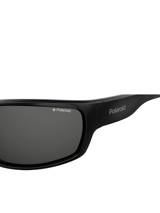Polaroid Men's Sunglasses with Black Horn-Rimmed Frame and Grey Polarized Lens PLD7029/S 807/M9