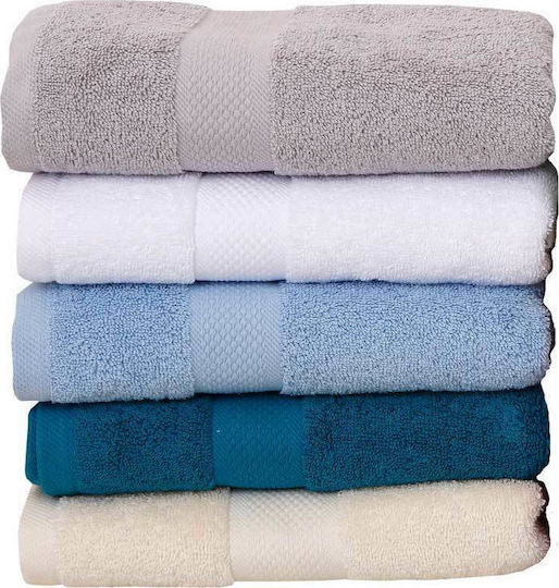Viopros Bath Towel Set 3pcs Luxor White Weight 600gr/m²