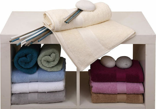 Viopros Bath Towel Set 3pcs Luxor White Weight 600gr/m²