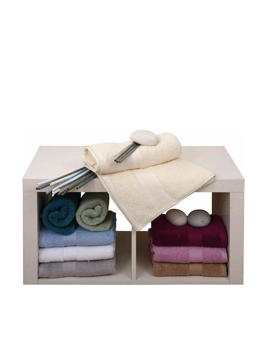 Viopros Bath Towel Set 3pcs Luxor Petrol Blue Weight 600gr/m²