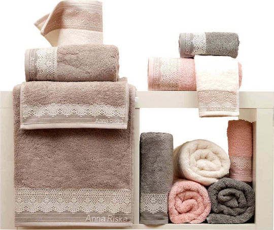 Anna Riska Πετσέτα Προσώπου Karla 50x100εκ. 1 Blush Pink Βάρους 600gr/m²