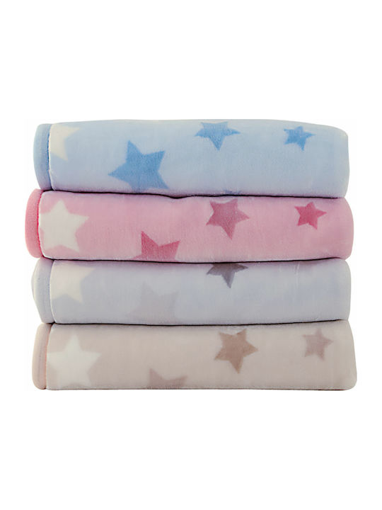 Nef-Nef Homeware Blanket Cot Galaxy Velvet Blue 100x140cm