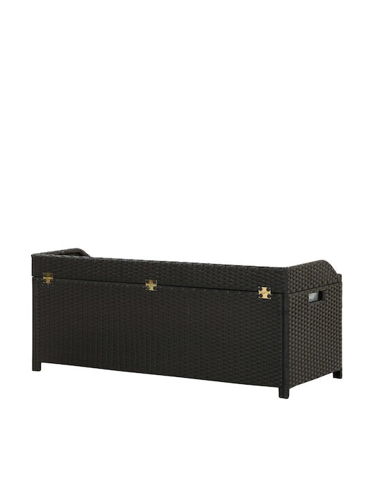 Bench Outdoor Rattan with Chest and Pillows 120x50x50cm
