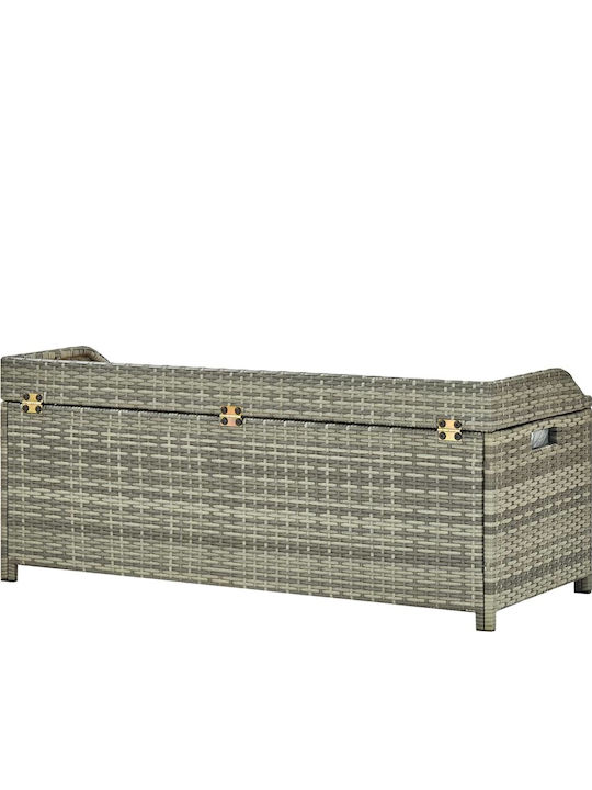 Bench Outdoor Rattan with Chest and Pillows 120x50x50cm