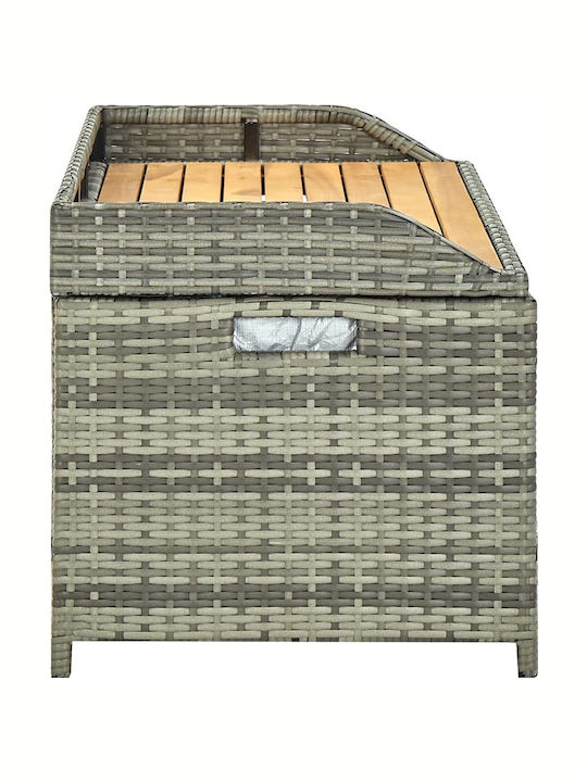 Bench Outdoor Rattan with Chest and Pillows 120x50x50cm