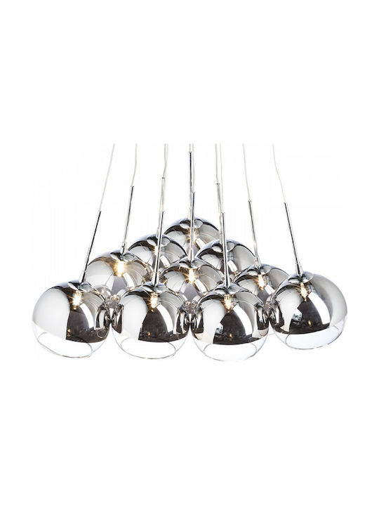 Rendl Light Studio Astral Pendant Chandelier for 10 Bulbs G4 Silver