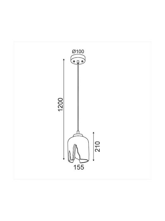 Aca Pendant Light Gray Bell with Socket E27
