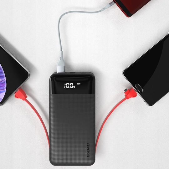 Dudao K1A Power Bank 10000mAh με Θύρα USB-A και Θύρα USB-C Μαύρο