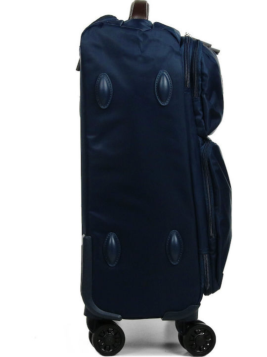 Airtex Paris Cabin Travel Suitcase Fabric Navy Blue with 4 Wheels Height 55cm 25451-03
