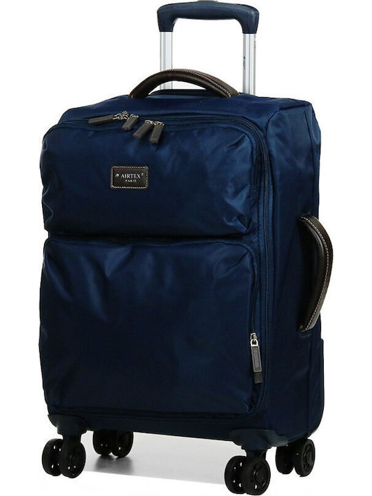 Airtex Paris Μεσαία Βαλίτσα Ταξιδίου Υφασμάτινη Navy Μπλε με 4 Ρόδες Ύψους 67εκ.